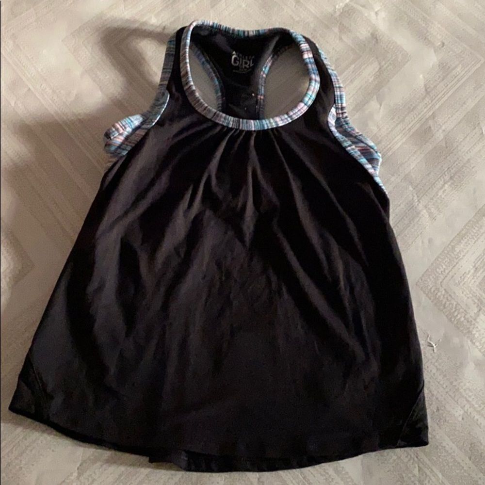 Athleta Girl Black Tank Top with Built in Bra